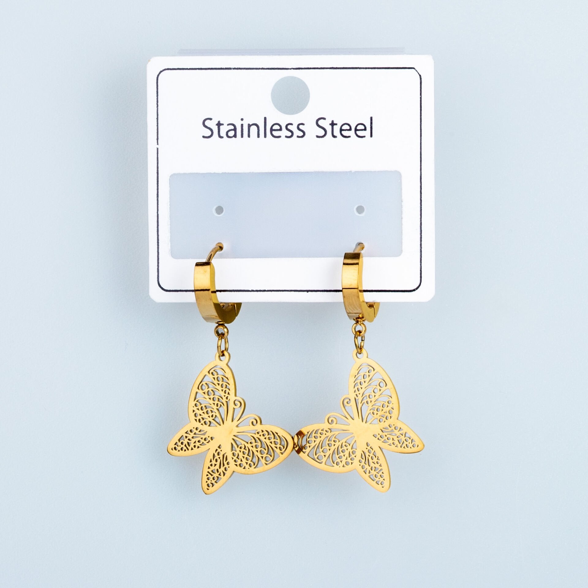 Çelik Küpe Kelebek - 1  Çift