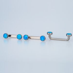 Piercing Titanyum Micro Dermal Opal 4mm taş Bar Boyu: 10mm