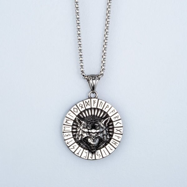 Steel Necklace Wolf