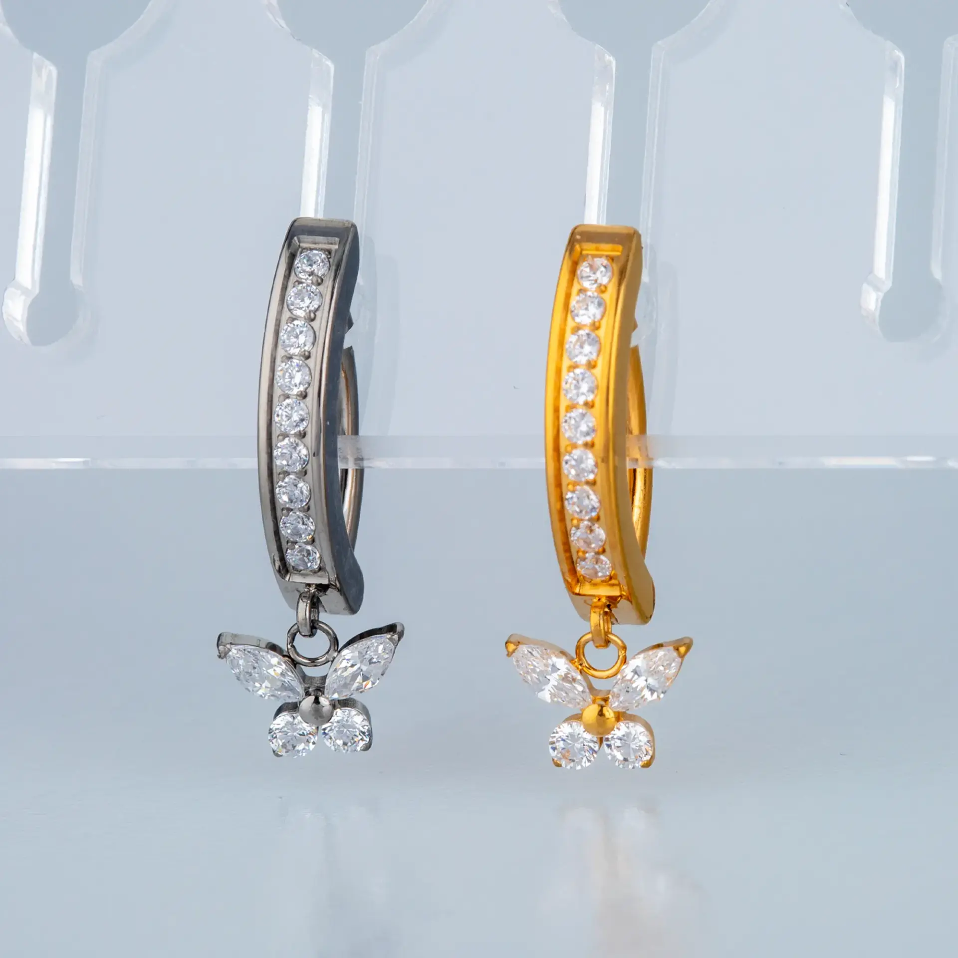 Piercing G23 Titanyum Göbek Fashion Kelebek Sarı