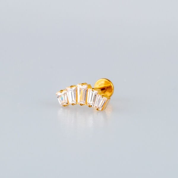 Piercing Titanyum Tragus Lotus Sutun Taş
