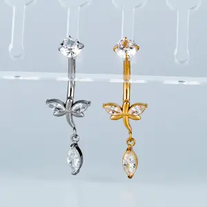Toptan Piercing 316L Cerrahi Çelik Taşlı Yusufçuk Göbek Vos Etnik Takı