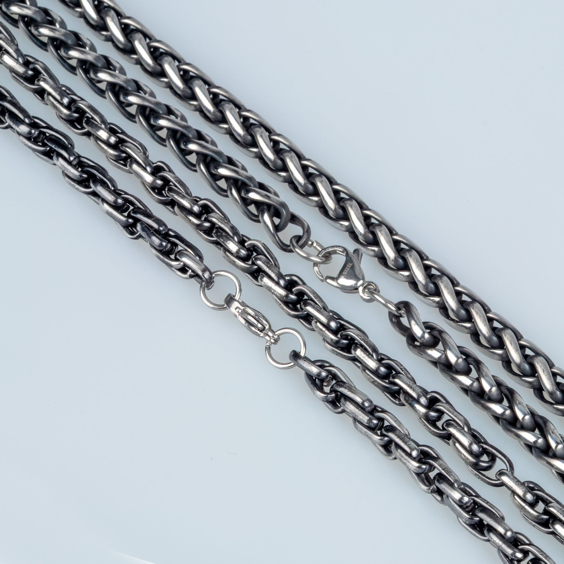 Steel Chain Necklace Anthracite Color
