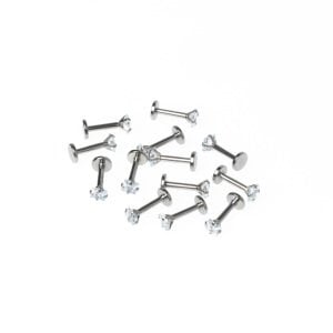 Piercing Labret 3mm Square Stone Size: 1.2x6x3mm