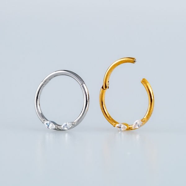 Ring Piercing Segment Stone Yellow 10mm