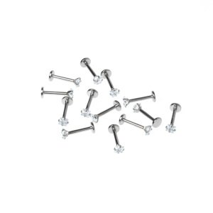 Piercing Labret 3mm Square Stone Size: 1.2x8x3mm