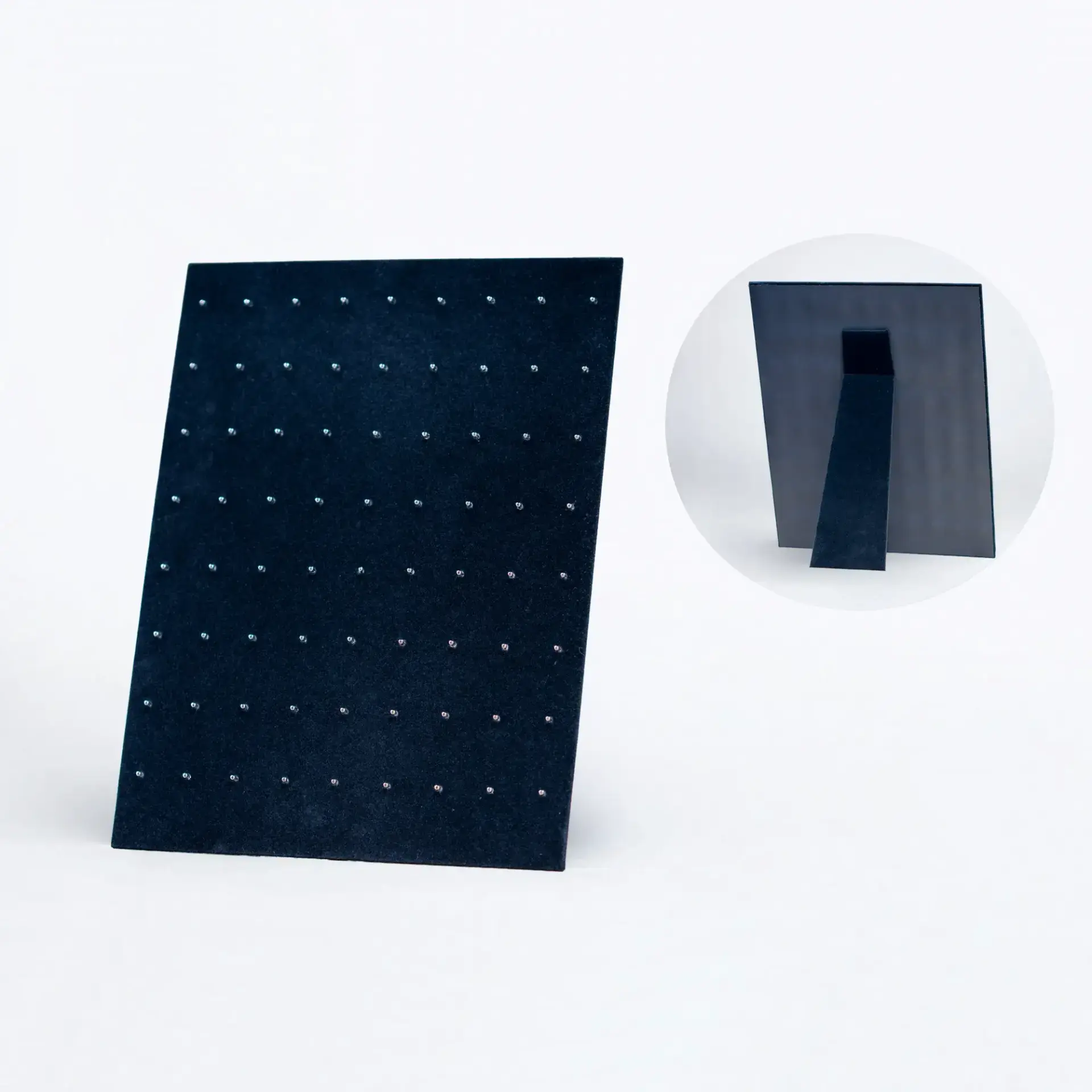 Toptan Tezgah Üstü 72 Çelik Pimli Piercing Teşhir Standı - 25x33 cm Siyah
