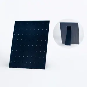 Toptan Tezgah Üstü 72 Çelik Pimli Piercing Teşhir Standı - 25x33 cm Siyah