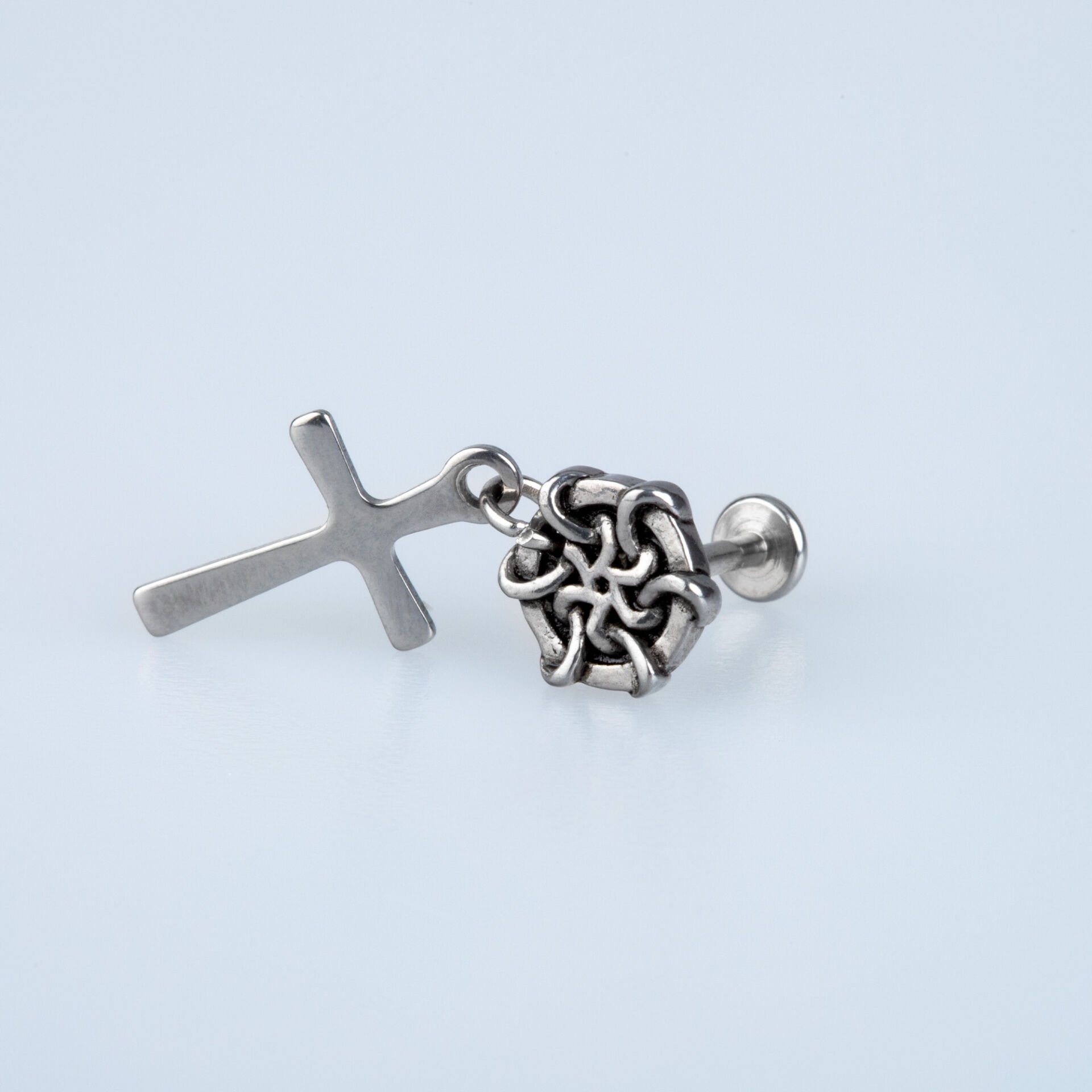 Piercing Çelik Tragus Sallantılı Haç