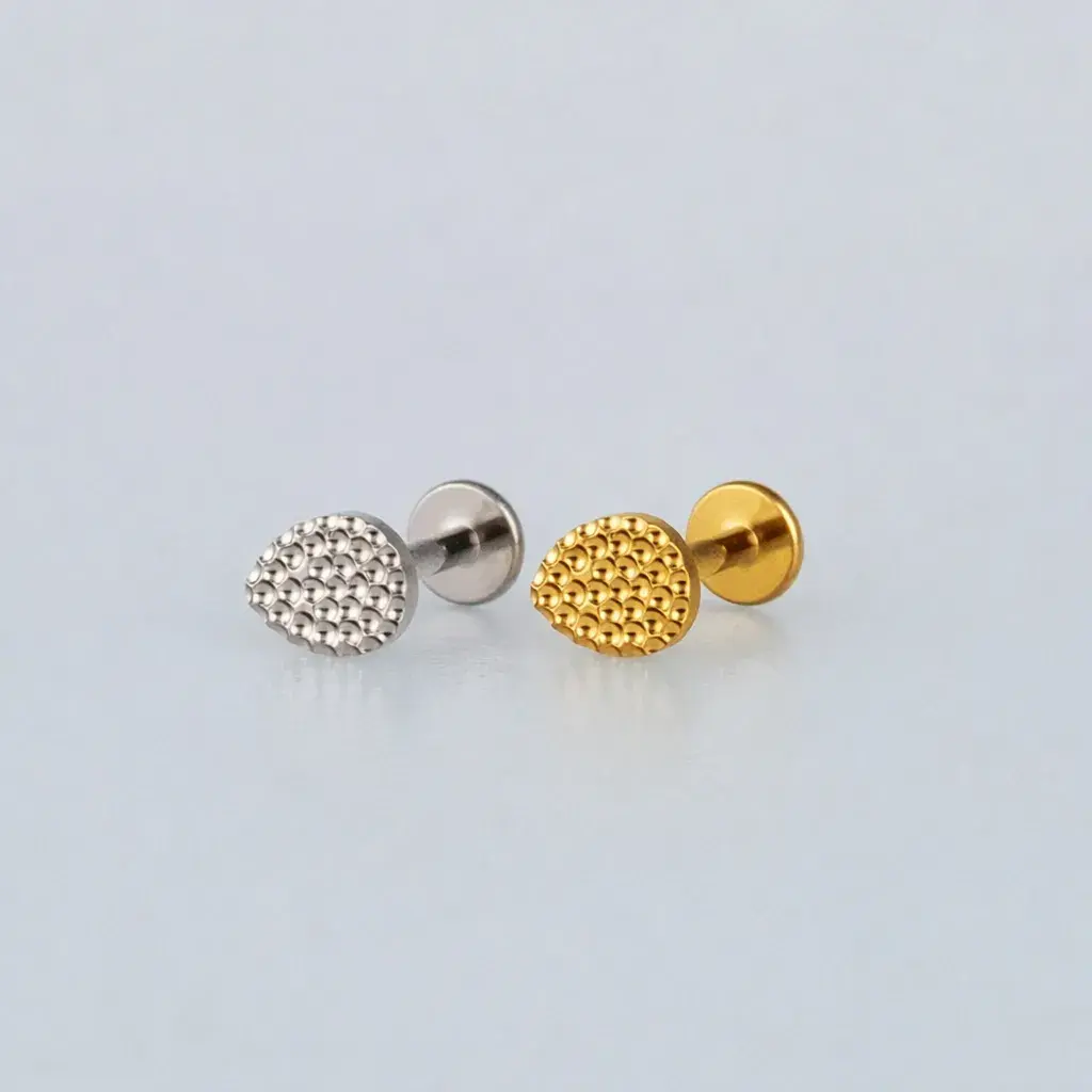 Piercing Titanyum Tragus Damla Beyaz