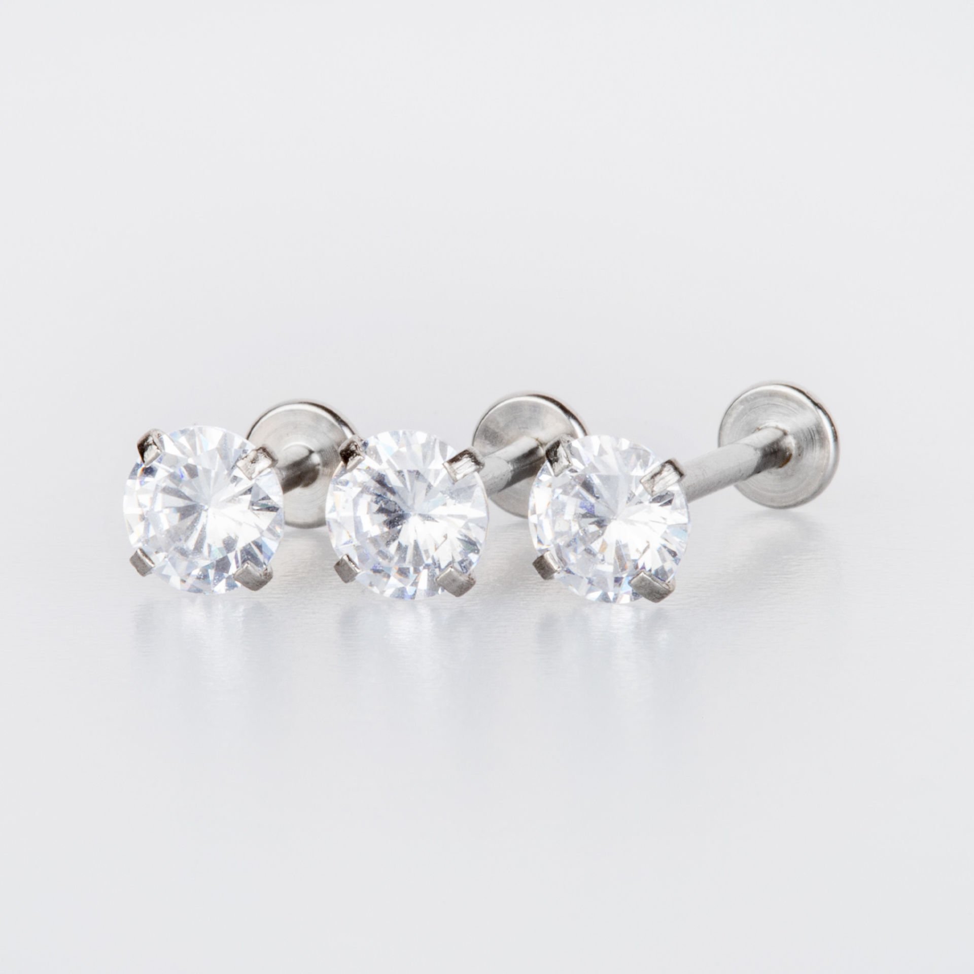 Piercing Labret 5mm Yuvarlak Taş