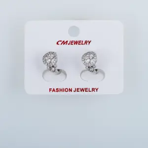CM Jewelry Platin Kaplama Tırnaklı Halka Küpe