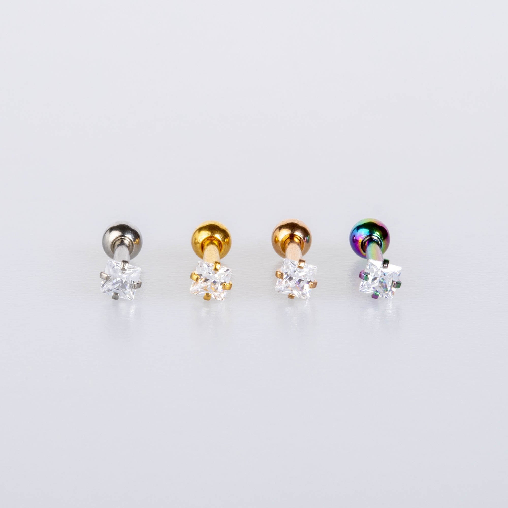 Piercing Tragus 2.5mm Kare Taş