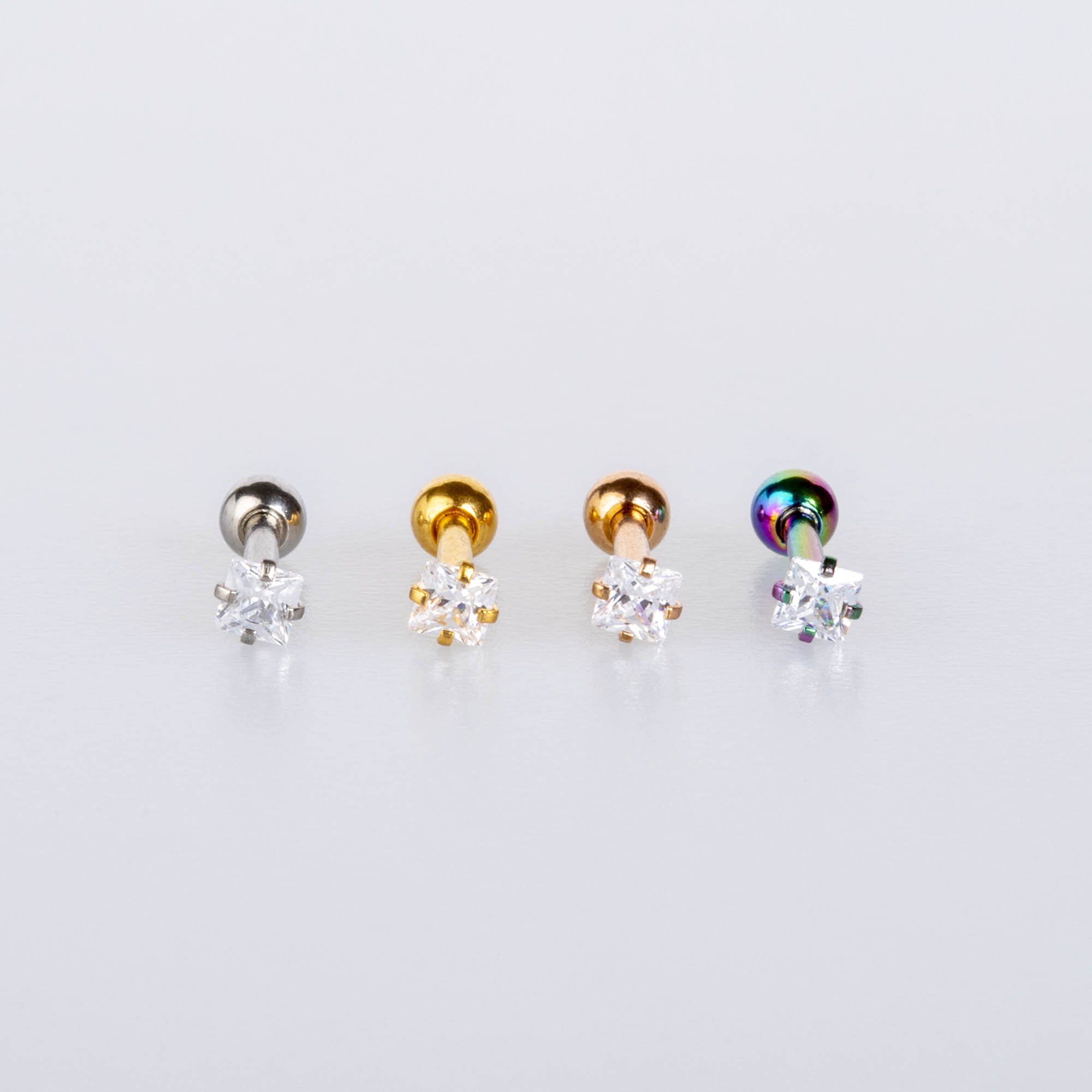 Piercing Tragus 2.5mm Square Stone Yellow