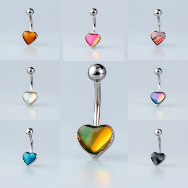 Piercing Çelik Göbek Kalp 8 Renk Seceneği