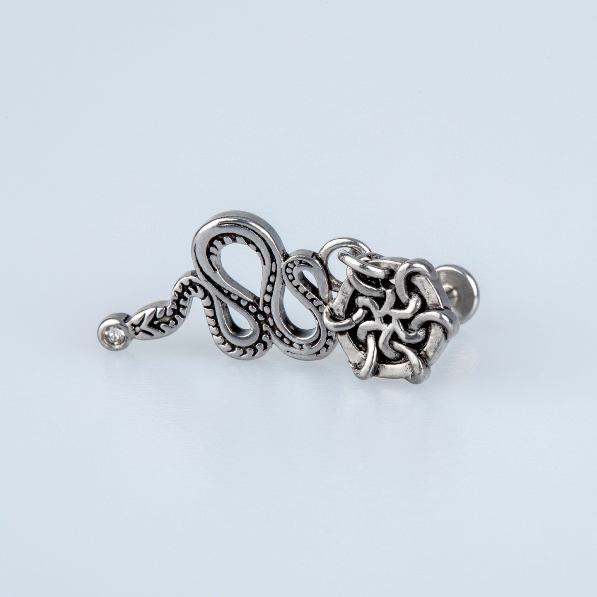 Piercing Çelik Tragus Sallantılı Yılan