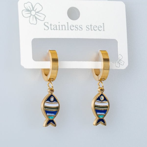 Steel Earring Fish - Pair