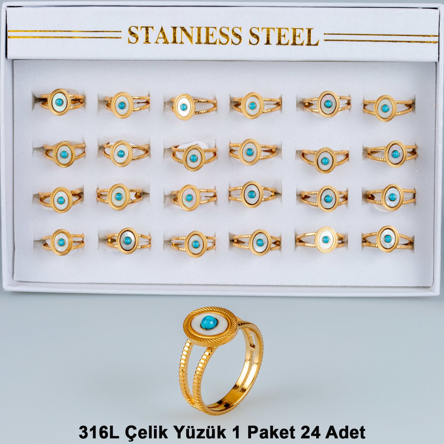 Steel Ring Eye Package 24 Pieces