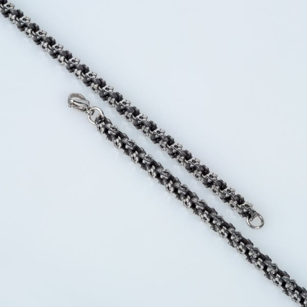 Steel Chain Necklace Anthracite Color