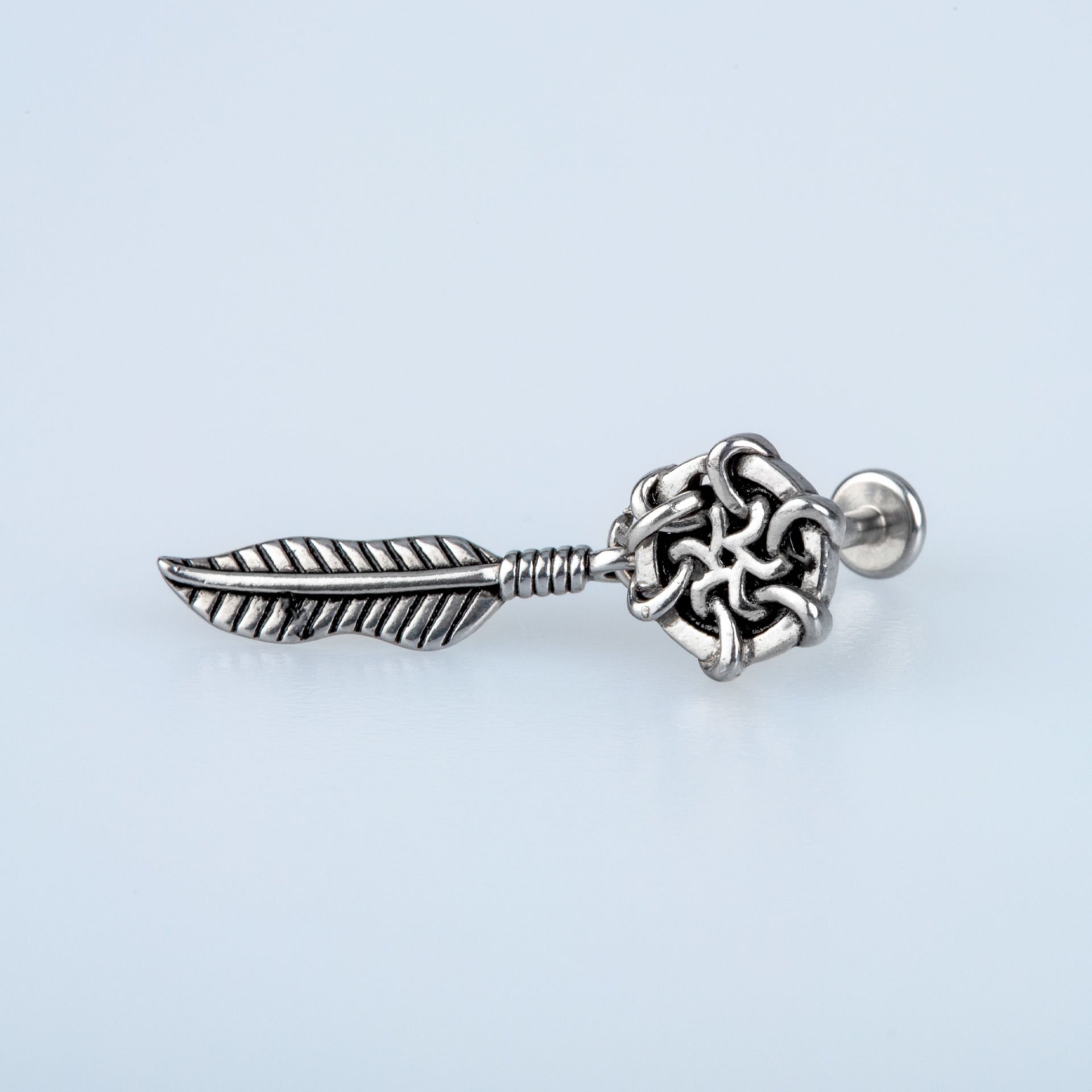 Piercing Çelik Tragus Sallantılı Tüy
