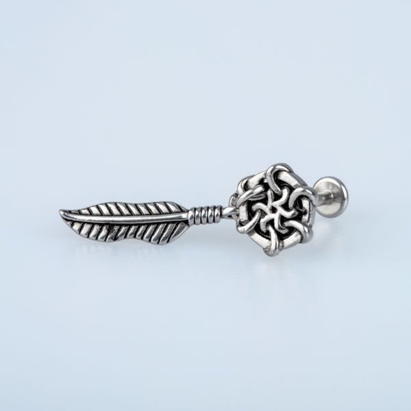 Piercing Çelik Tragus Sallantılı Tüy