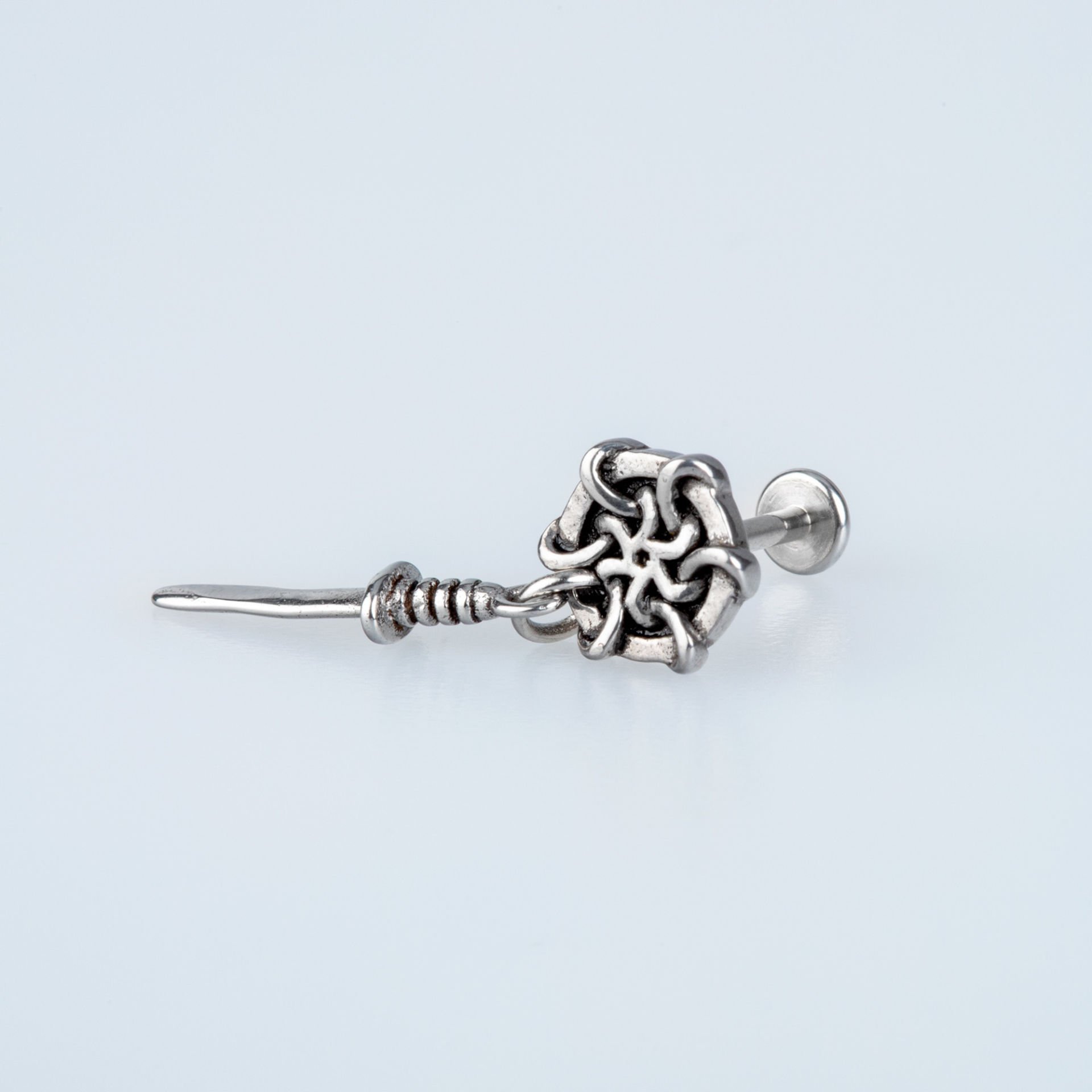 Piercing Çelik Tragus Sallantılı Bıçak
