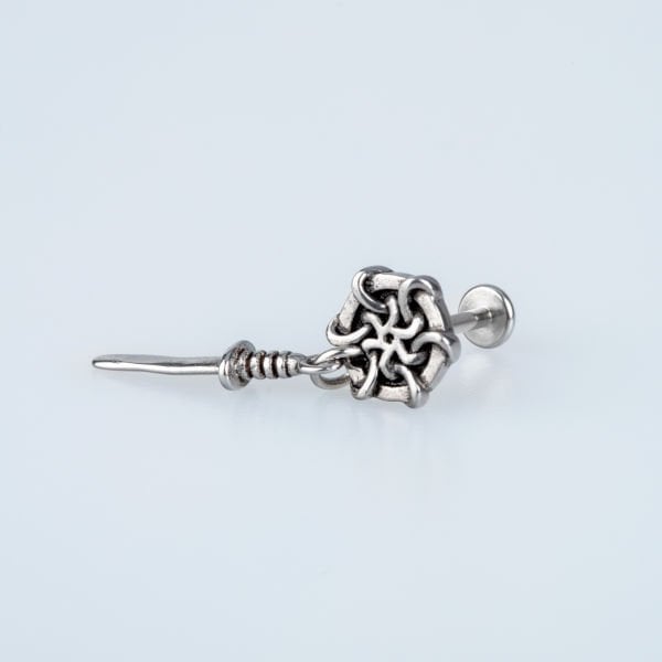 Piercing Çelik Tragus Sallantılı Bıçak