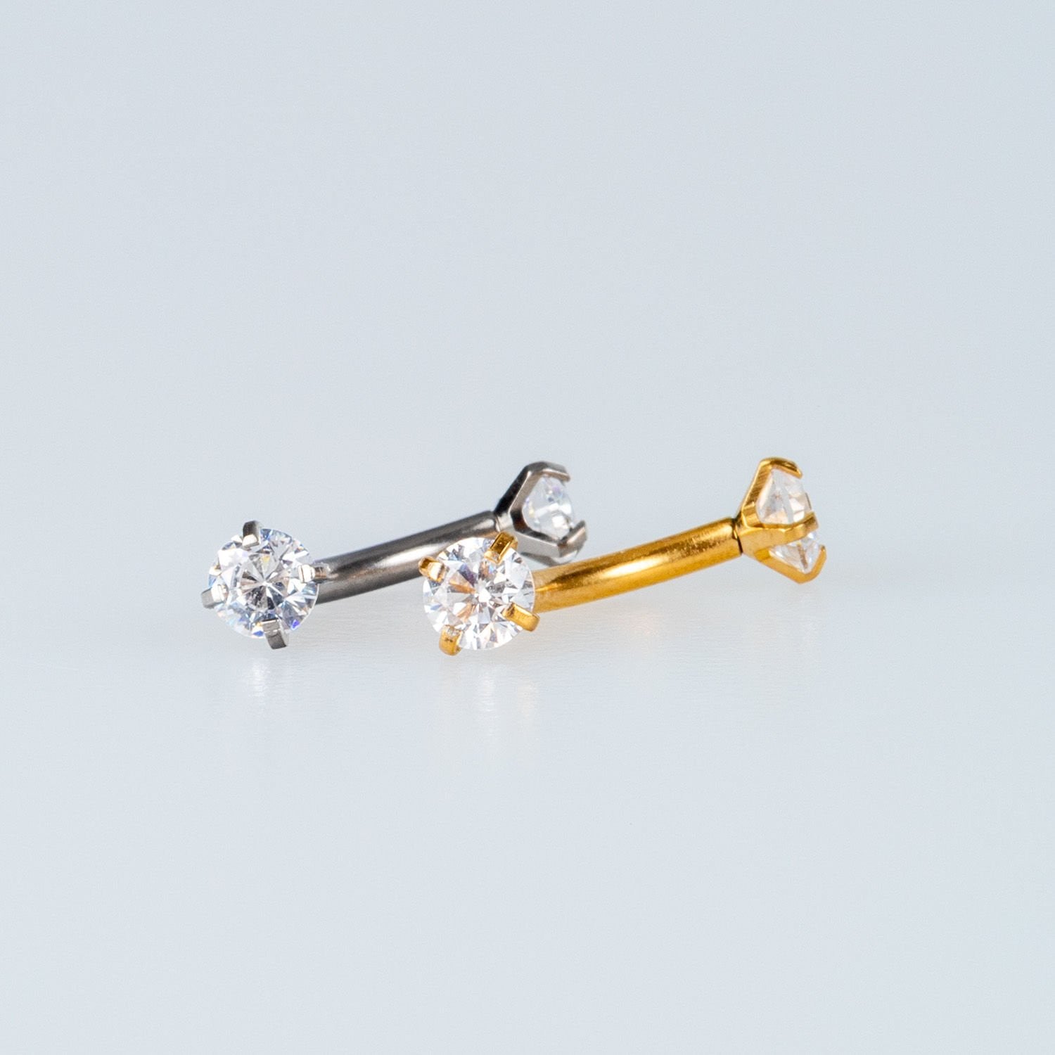 Piercing Titanium Eyebrow 3mm Stone White 8mm