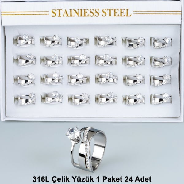 Çelik Yüzük Paket 24 Adet