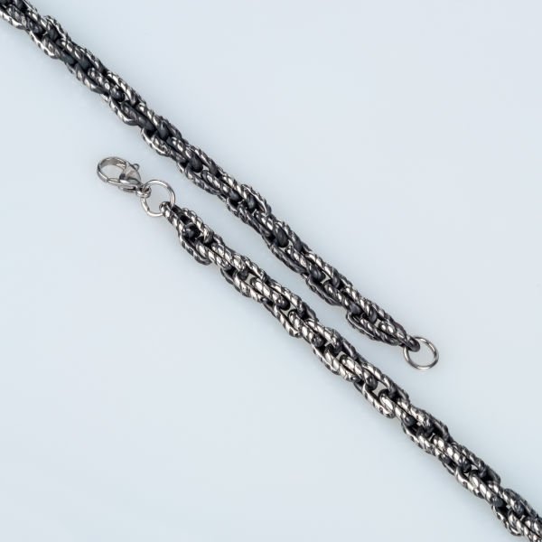 Steel Chain Necklace Anthracite Color