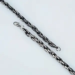 Steel Chain Necklace Anthracite Color