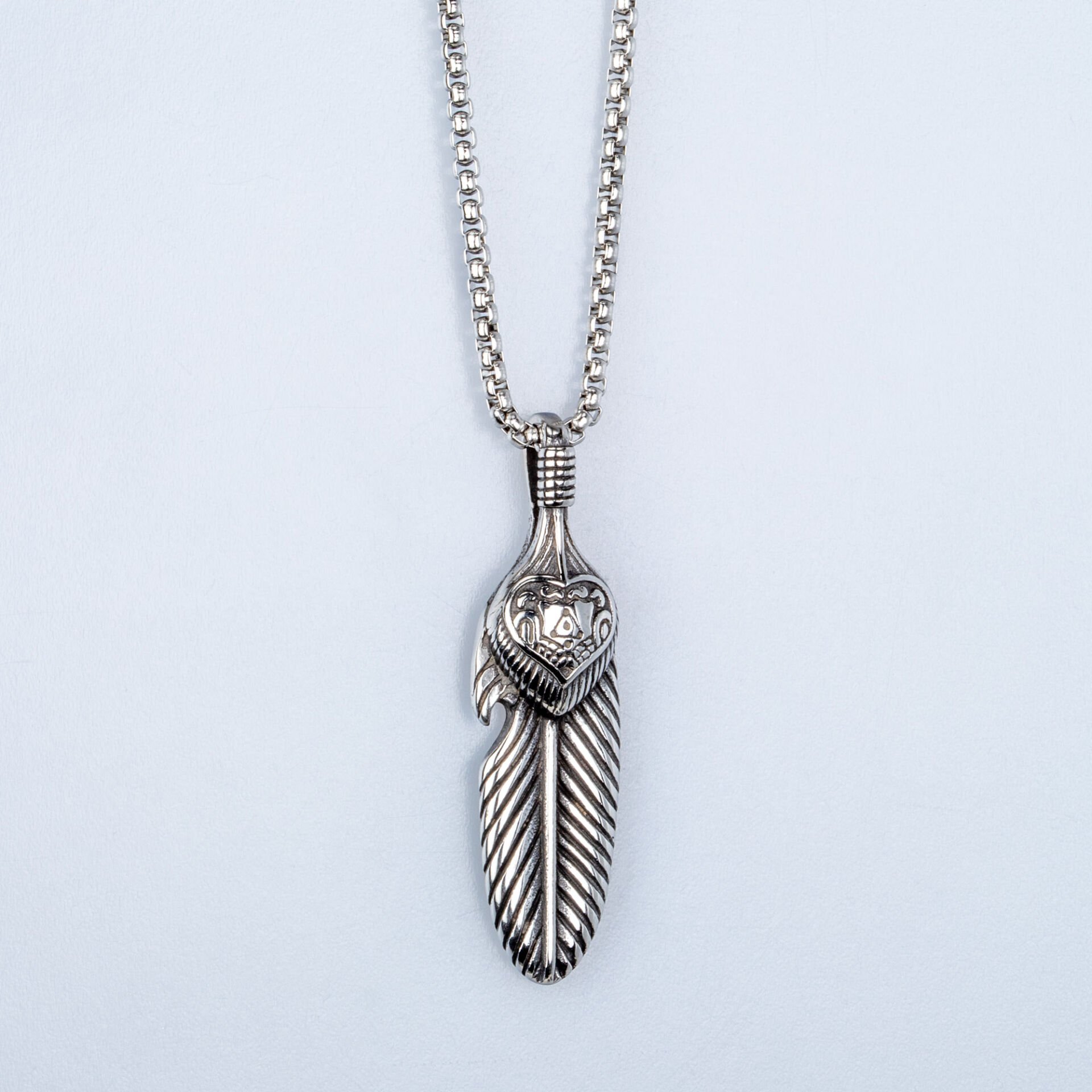 Steel Necklace Leaf