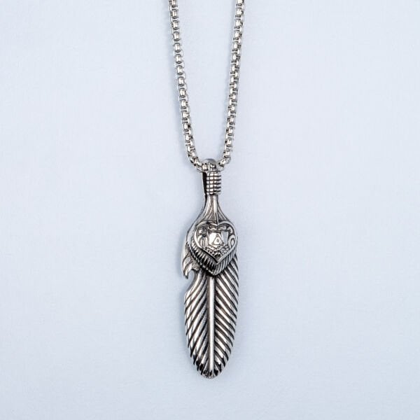 Steel Necklace Leaf