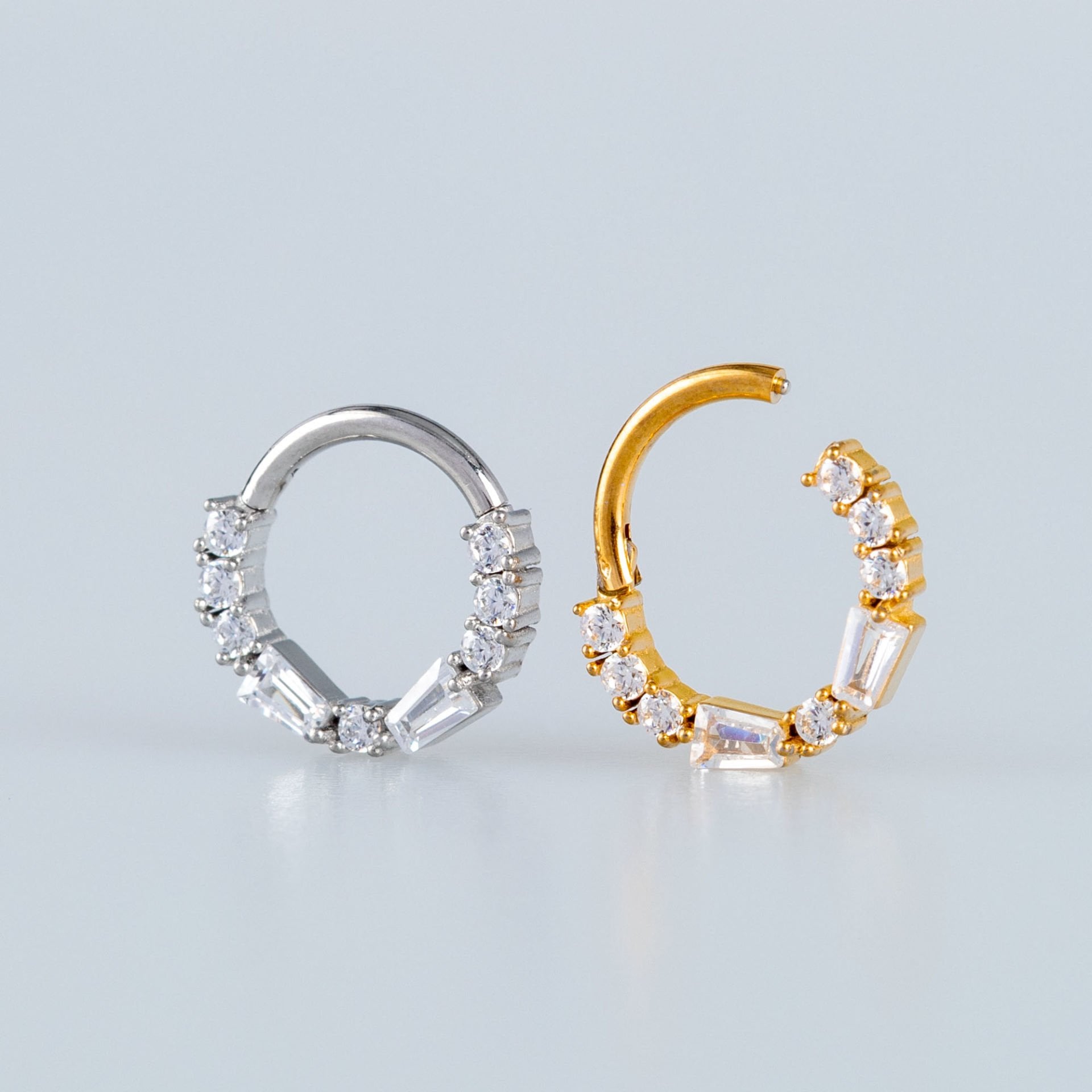 Halka Piercing Segment Taslı Sarı 8mm