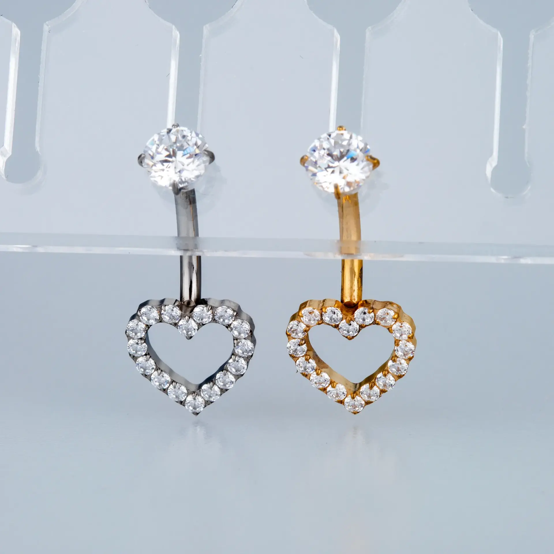 Piercing G23 Titanyum Göbek Fashion Kalp Sarı