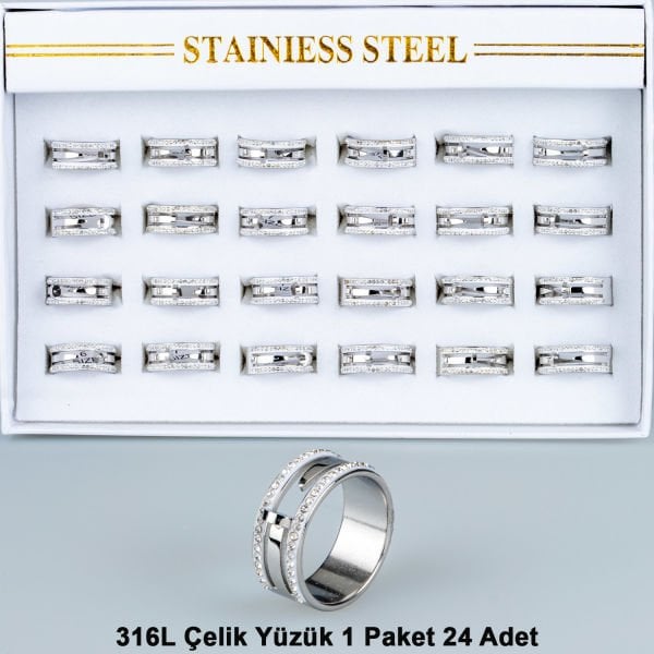 Çelik Yüzük Paket 24 Adet