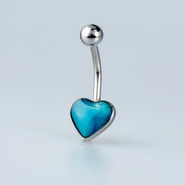 Piercing Çelik Göbek Kalp 8 Renk Seceneği Renk 6