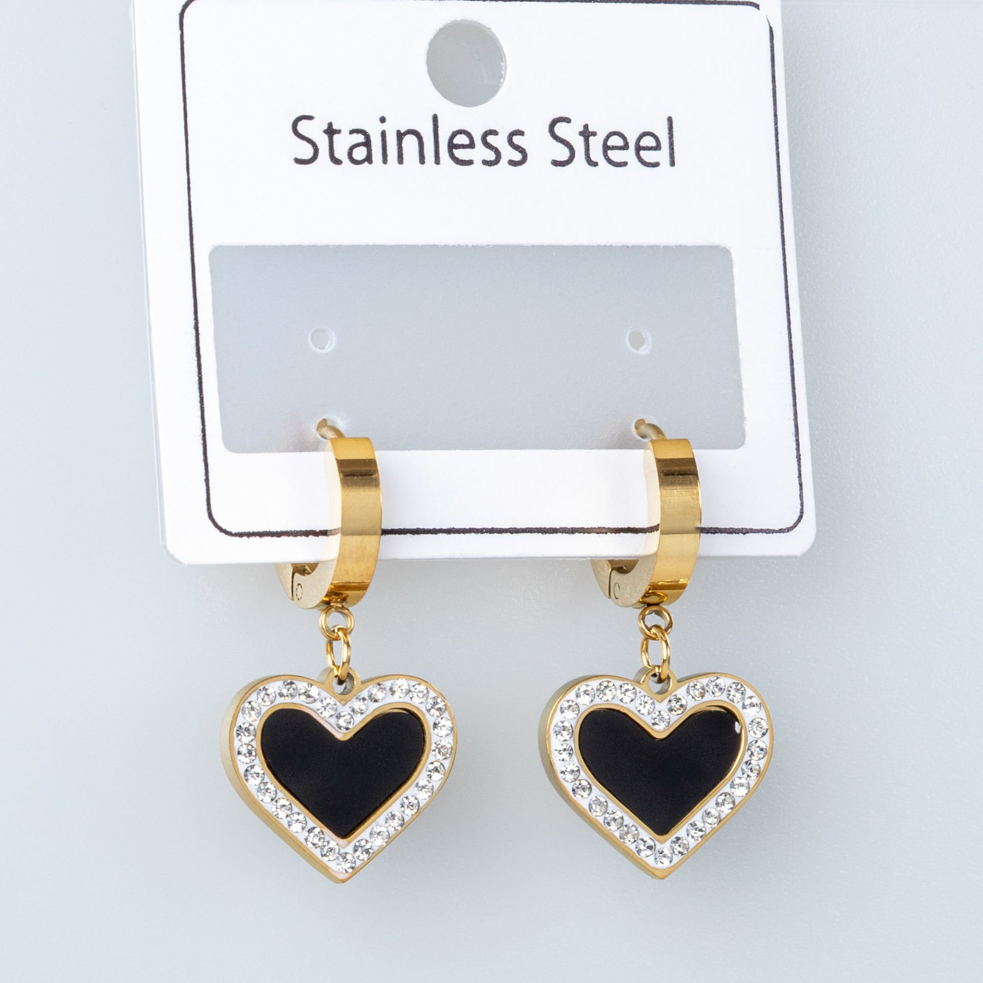 Steel Earring Heart - Double
