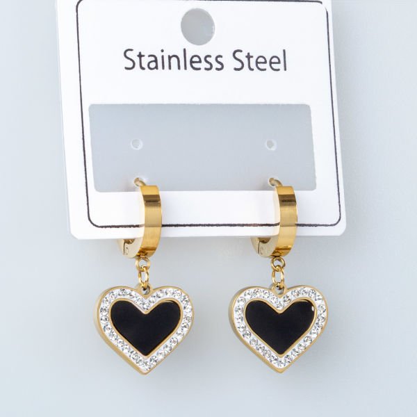 Steel Earring Heart - Double