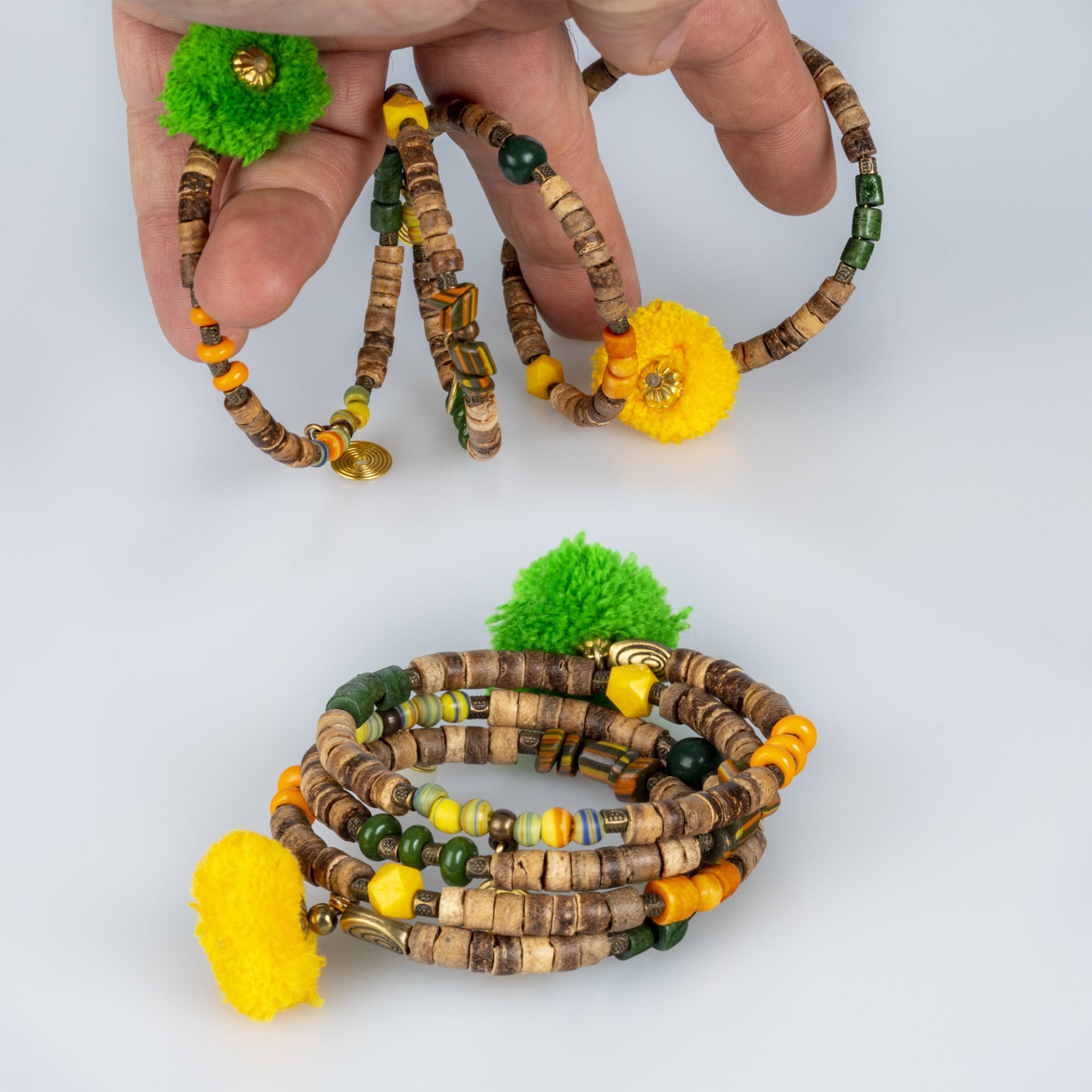 Ethnic Natural Stone Spiral Bracelet