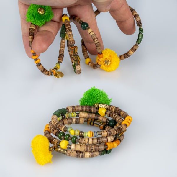 Ethnic Natural Stone Spiral Bracelet