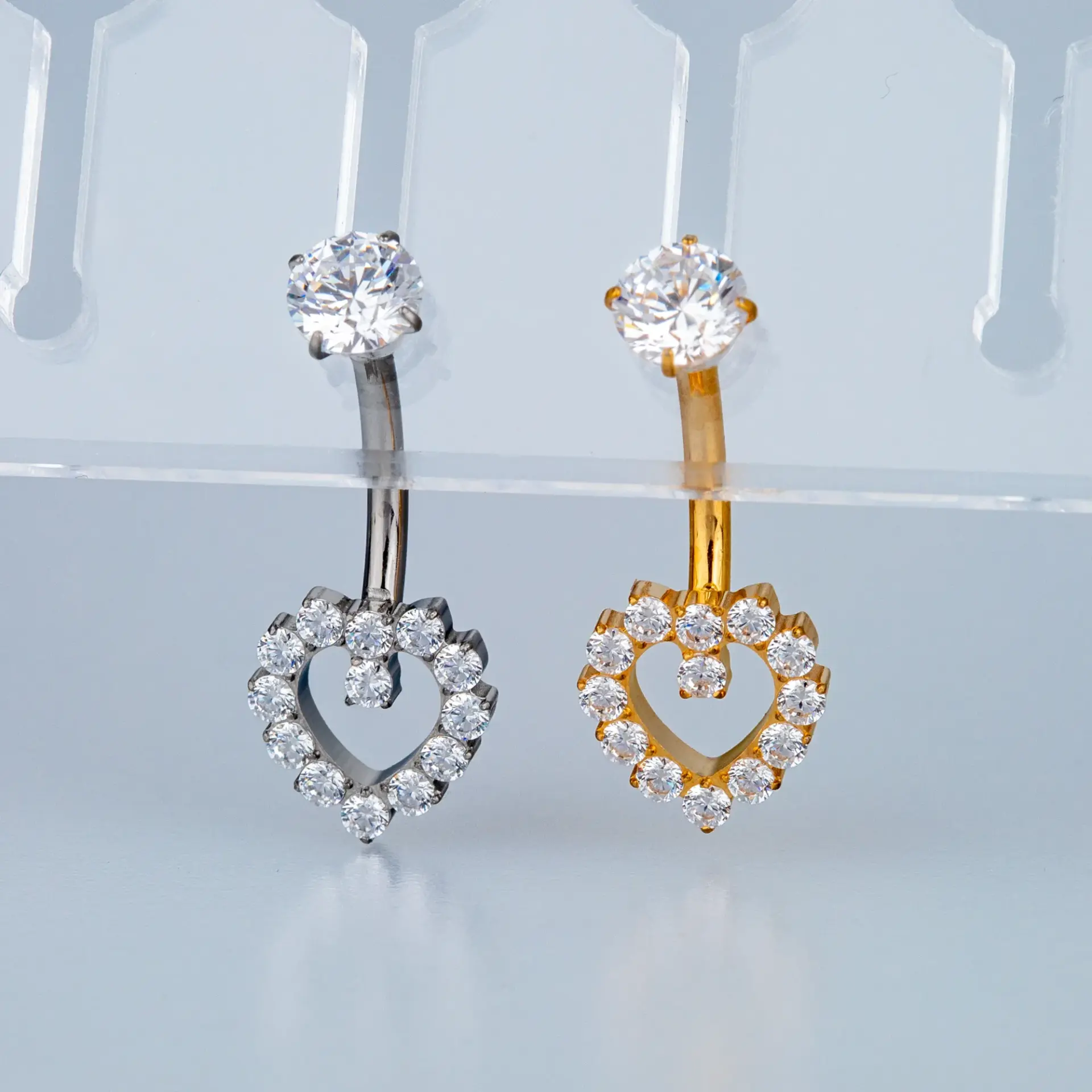 Piercing G23 Titanyum Göbek Fashion Kalp Sarı