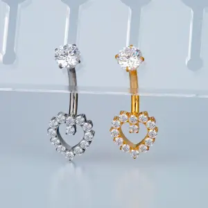 Piercing G23 Titanyum Göbek Fashion Kalp Sarı