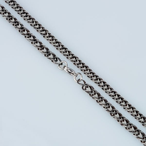 Steel Chain Necklace Anthracite Color