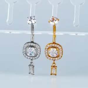 Toptan Piercing 316L Cerrahi Çelik Taşlı Baget Göbek Vos Etnik Takı Beyaz