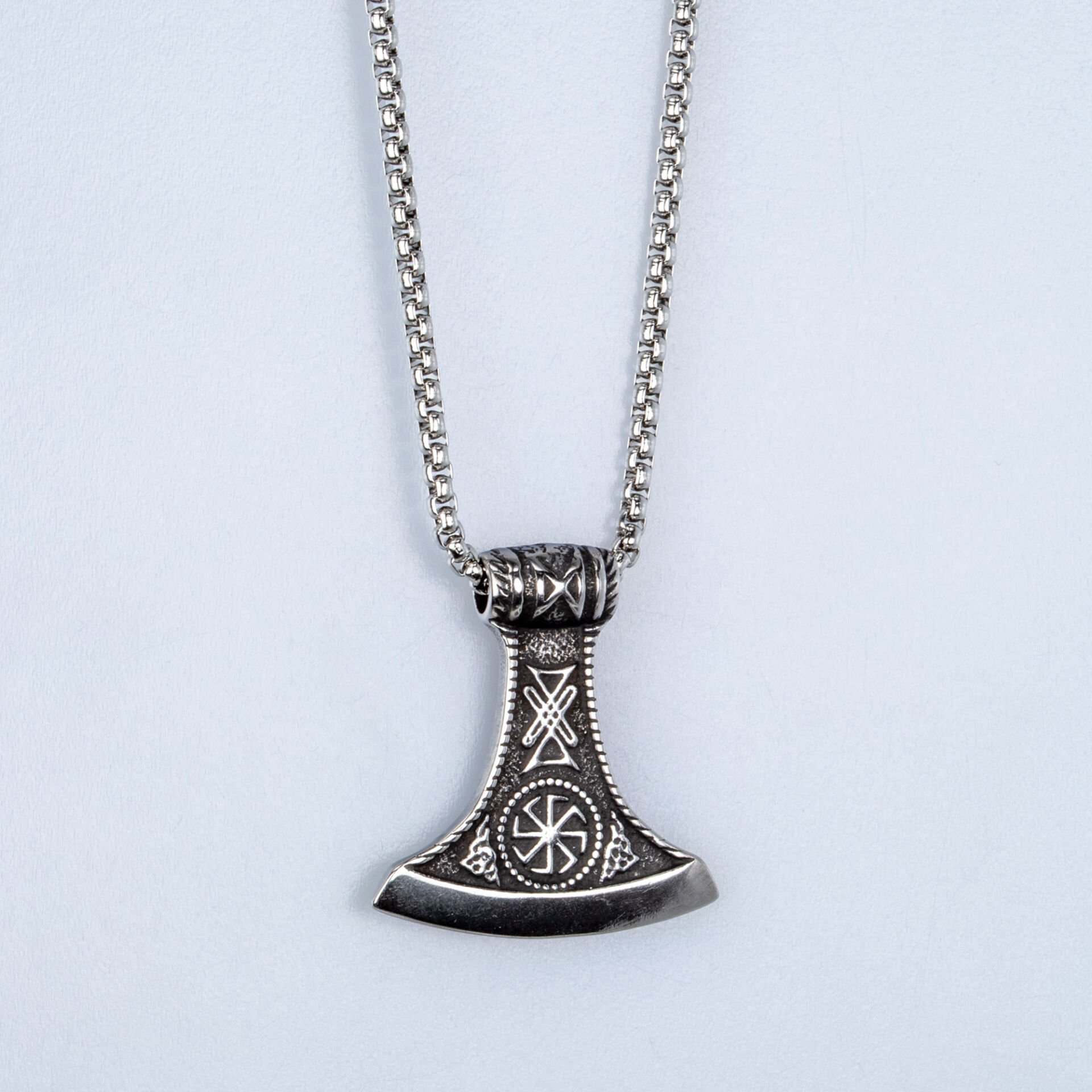 Çelik Kolye Viking Savaşçı Baltası