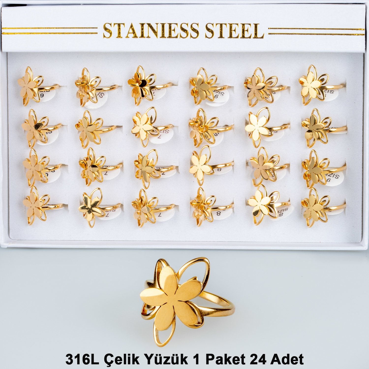 Çelik Yüzük Paket 24 Adet