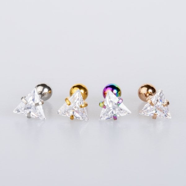 Piercing Tragus 6mm Üçgen Taş