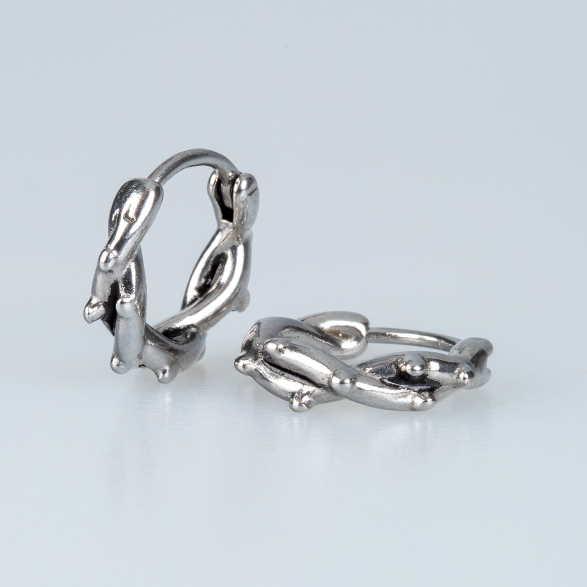 Steel Earring Gothic - Double