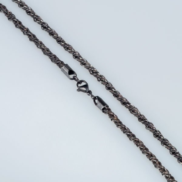 Steel Chain Necklace Anthracite Color